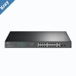 TPLink TLSG1218MP 18Port Gigabit Rackmount Switch With 16 PoE  2 SFP Slots