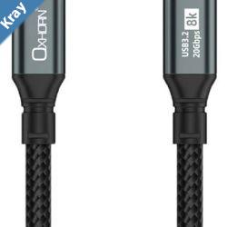 Oxhorn USB 3.2 Gen 22 2m USBC to USBC 20Gbps 8K60Hz 20V 100W EMarker Chip Black fast charging  Video cable Laptop Phones Tablet USBC Device