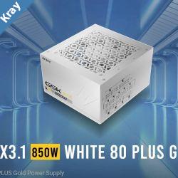 Antec GSK850 80 Gold White Fully Modular ATX 3.1 PCIE 5.1 latest High Quality Japanese Capacitors Ultimate performance and reliability PSU