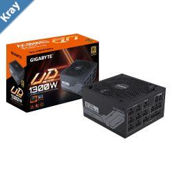 Gigabyte UD1300GM PG5 1300W ATX PSU Power Supply  80 Gold 90 140mm Fan Black Flat Cables Single 12V   100K Hrs