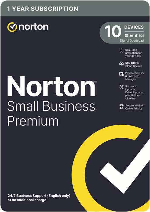 Norton Small Business Premium 500GB AU 1 User 10 Devices 12 Months Digital Key via Email Available on Leader Cloud