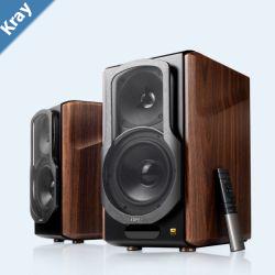 Edifier S2000MKIII 2.0 Lifestyle Active Bookshelf Bluetooth Studio Speakers  BTAUXOpticalCoaxial 124W RMS MDF Wood Panel