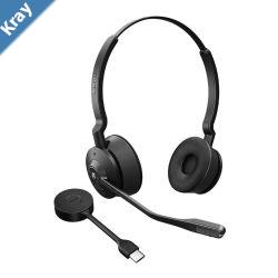 Jabra Engage 55 SE Stereo Link400c Teams DECT Headset 150m Wireless Range Noise Cancelling Flexible Portable Durable Lightweight Busylight