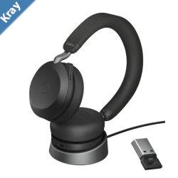 Jabra Evolve2 75 UC Bluetooth Headset Includes Charging Stand  Link380a Dongle Advanced Noise Cancellation 2ys Warrenty