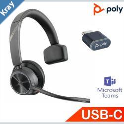 PlantronicsPoly Voyager 4310 UC Headset USBC Teams certified Monaural Noise canceling boom Acoustice Fence SoundGuard upto 24hrs talk time