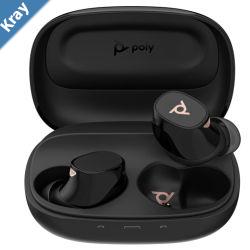 PlantronicsPoly Bluetooth Headset Voyager Free 20 Black True wireless Bluetooth earbuds Adaptive Active Noise Canceling ANC