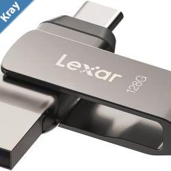 Lexar D400 32GB JumpDrive BL Titanium USB 3.1 TypeC up to 100MBs read transfer content between your USB TypeCTM and TypeA devices.