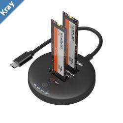 mbeat H3 USB 3.2 Gen2x2 20Gbps Dual M.2 NVMe SSD Dock with Clone Duplicator Black