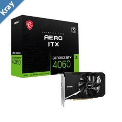 MSI nVidia GeForce GeForce RTX 4060 AERO ITX 8G OC   Video Card  2490 MHz Boost Clock 8GB GDDR6DisplayPort x 3 v1.4aHDMI x 1NEW