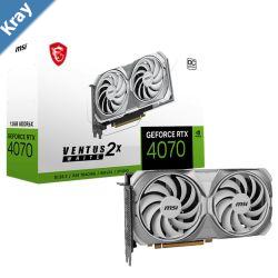 MSI nVidia GeForce RTX 4070 VENTUS 2X WHITE 12G OC Video Card  2520 MHz Boost Clock 12GB GDDR6XDisplayPort x 3 v1.4aHDMI x 1NEW