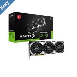 MSI nVidia GeForce RTX 4070 VENTUS 3X E 12G OC Video Card  2505 MHz Boost Clock 12GB GDDR6XDisplayPort x 3 v1.4aHDMI x 1