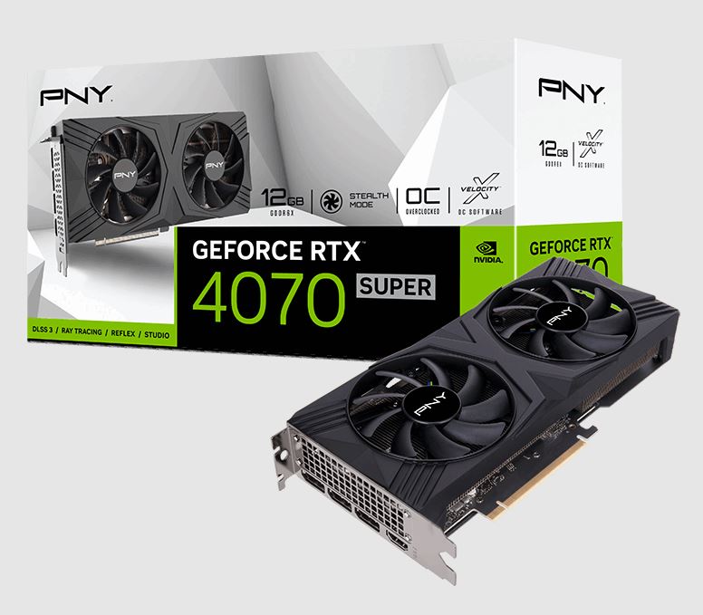 PNY GEFORCE RTX 4070 SUPER 12GB VERTO Dual Fan Overclocked Edition DLSS 3