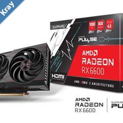 SAPPHIRE PULSE AMD RADEON RX 6600 Gaming Graphics Card 8GB GDDR6 AMD RDNA 2 HDMIDP 113100120G